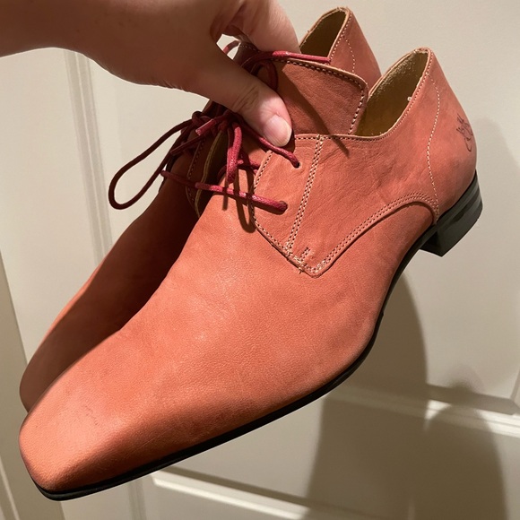 John Fluevog Tudor Prysten Square Toe Lace Up Dress Shoe Leather Portugal Made - Picture 10 of 16